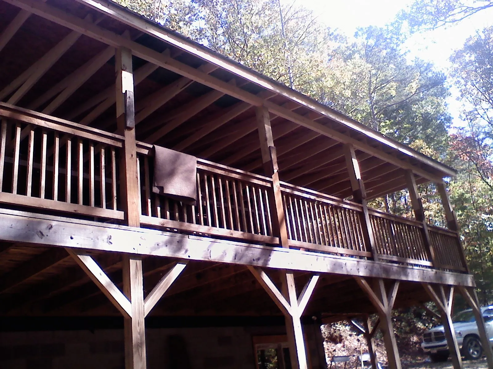 Timber framing under a new elevated porch and deck — Roof Leak Repair in Menifee by Roofing Brothers